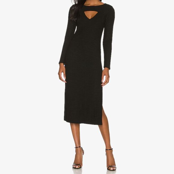 BB Dakota by Steve Madden Dresses & Skirts - Steve Madden's BB Dakota Black Cutout Midi Sweater Dress Size Medium *New w/Tags